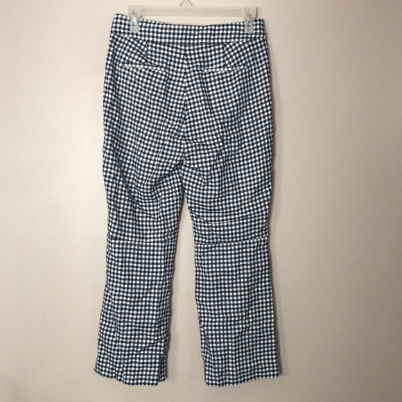 J. Crew Hayden plaid navy linen crop pants size 2 - Picture 10 of 14